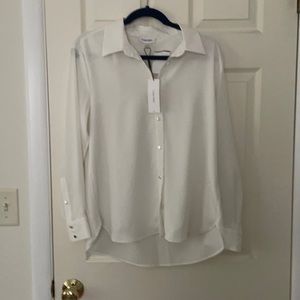 Calvin Klein button up white blouse